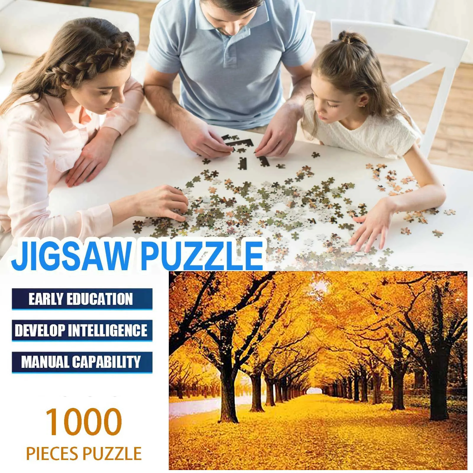 

HIINST Adults Puzzles 1000 Pieces Autumn landscape Large Jigsaws Picture Puzzle Game Kids Educational Toys 2021