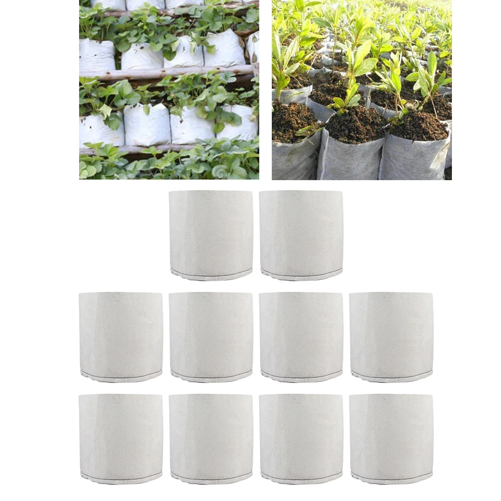 

10PCS Different Sizes Biodegradable Non-Woven Seedling Pots Eco-Friendly Planting Bags Nursery Bag Plant Grow Bags For Garden