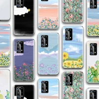 ciciber painting flower case for huawei p30 p40 p20 mate 40 30 20 10 honor 30 30s 20 9 pro lite p smart plus 2019 2020 silicone