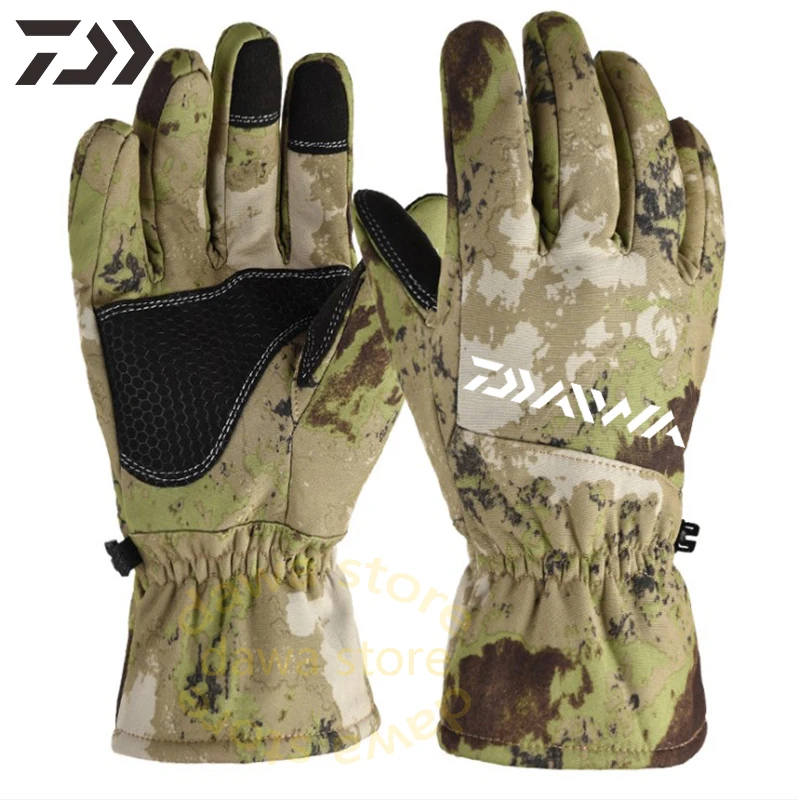 Толстые теплые зимние мужские перчатки с открытыми пальцами для рыбалки и игры в