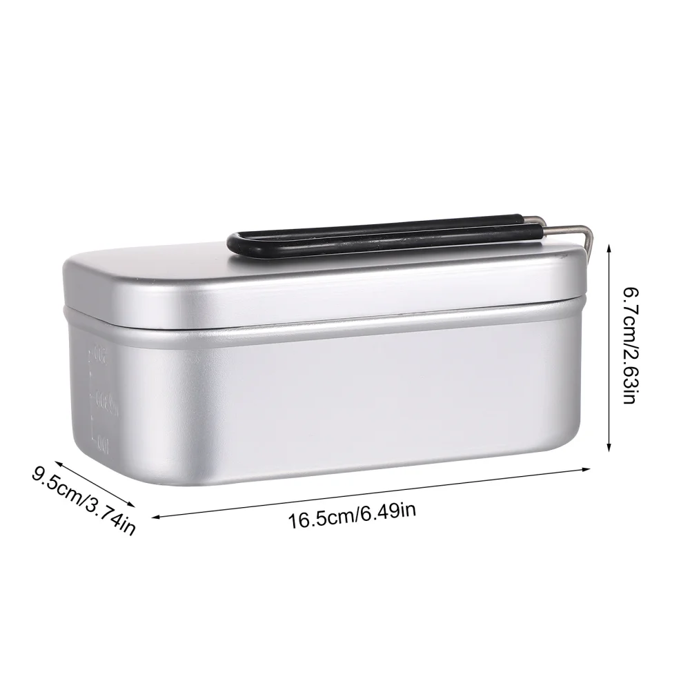 

2pcs Aluminum Alloy Square Foldable Handle Bento Food Picnic Container