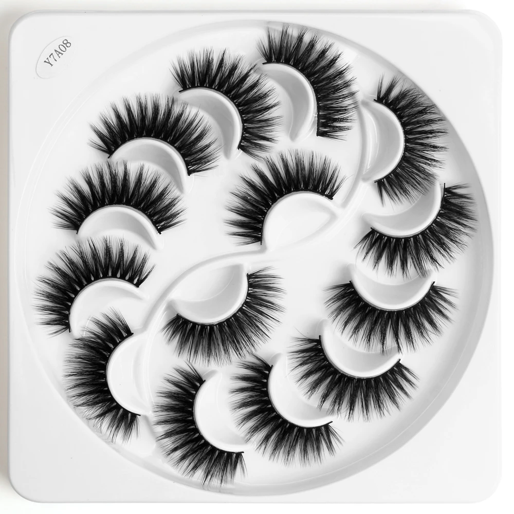 2/3/7 пар/коробка натуральные накладные ресницы 3d серо-коричневого цвета длинный