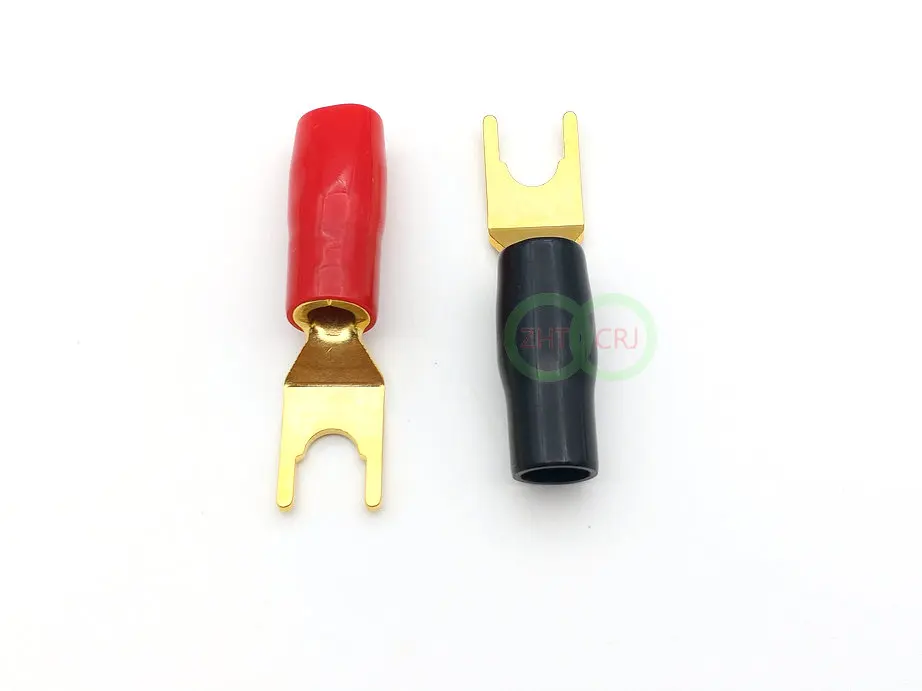

20pcs GOLD Plated Double Screw Locking Spade Fork Banana Plug