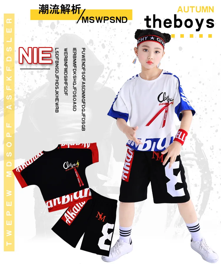 

Letter Print Boys Clothes Fashion T-shirt + Shorts Set Summer Kids Short Sleeve New Style Handsome Simple Loose Outfits