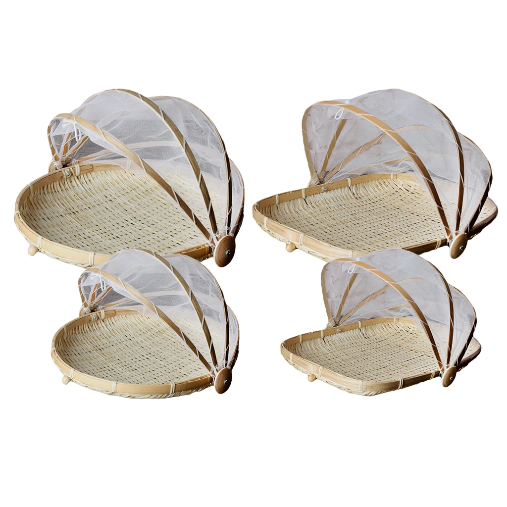 

Woven Bamboo Handmade Plates Bamboo Fruit Baskets Storage For Bread Fruit Food