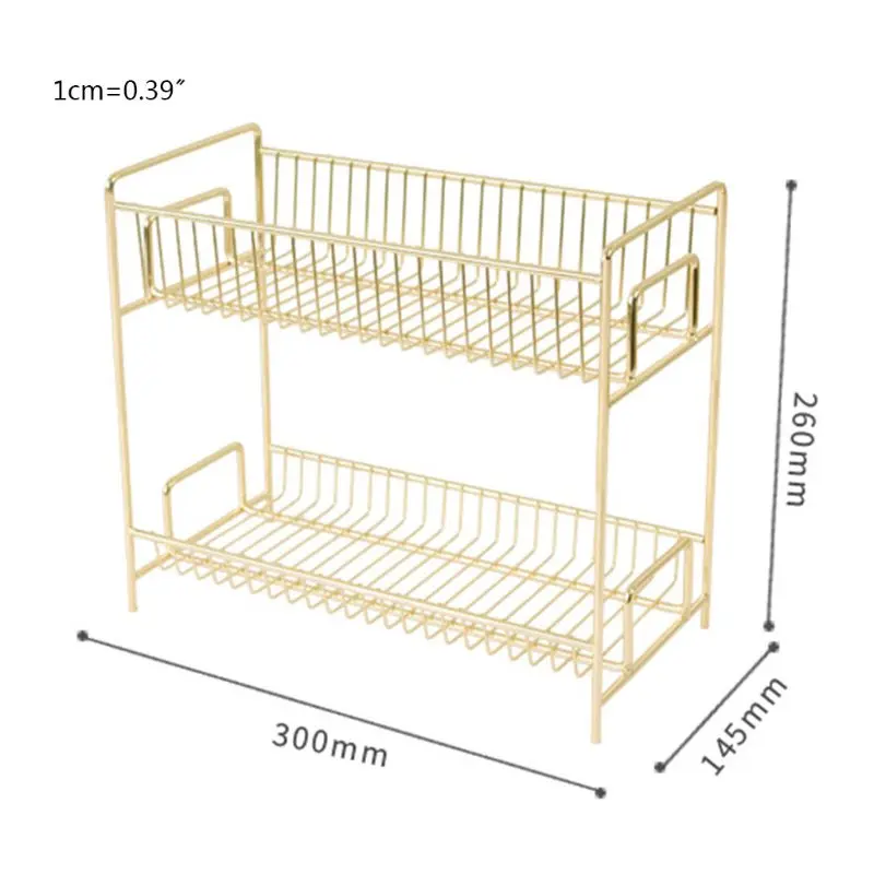 

2 Layers Iron Storage Rack Kitchen Spice Jar Bottle Seasoning Shelf Organizer