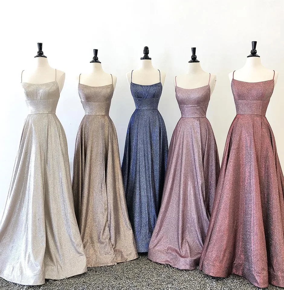 

Formal Event Prom Dress 2k19 Real Photo Pageant Gown for Lady A Line Changeable Satin Long Red Carpet Dress Spaghetti Sleeveless