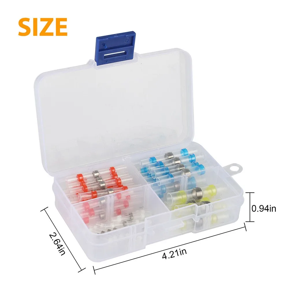 

50Pcs Wire Connectors Butt Terminals Dual-Walled Design Tubing IP67 Seal