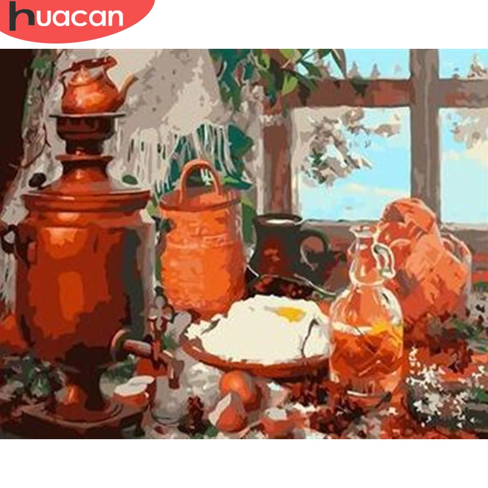 

HUACAN картина по номеру еда рисунок на холсте Ручная роспись живопись искусство подарок DIY фотографии по номеру наборы домашний декор