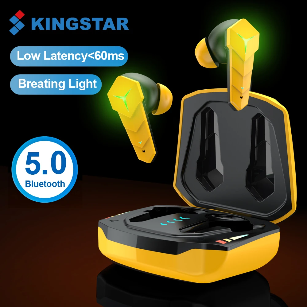 Игровые наушники KINGSTAR беспроводные Bluetooth с микрофоном спортивные басами игровая