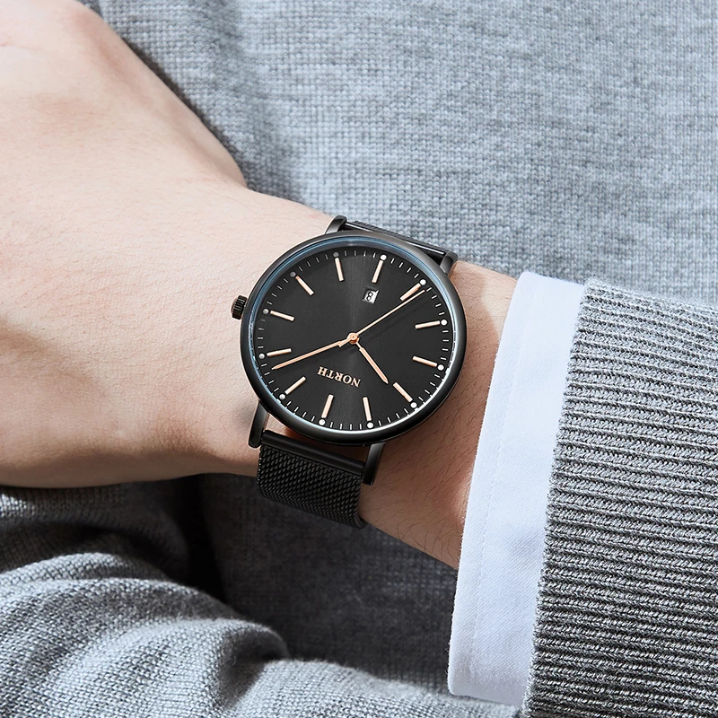 Мужские водонепроницаемые спортивные часы NORTH люксовый бренд модные кварцевые