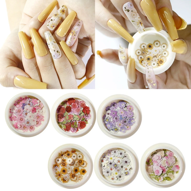 

6Pcs Flower Wood Pulp Resin Fillings Hairpin Pendant Decor Resin Molds Fillers 87HC