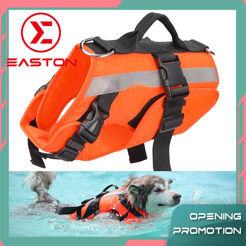 

Yellow Dog Life Jacket Vest Safety Swimwear Swimming Clothes Reflective Small Big Pet Training Husky French Bulldog Shepherd