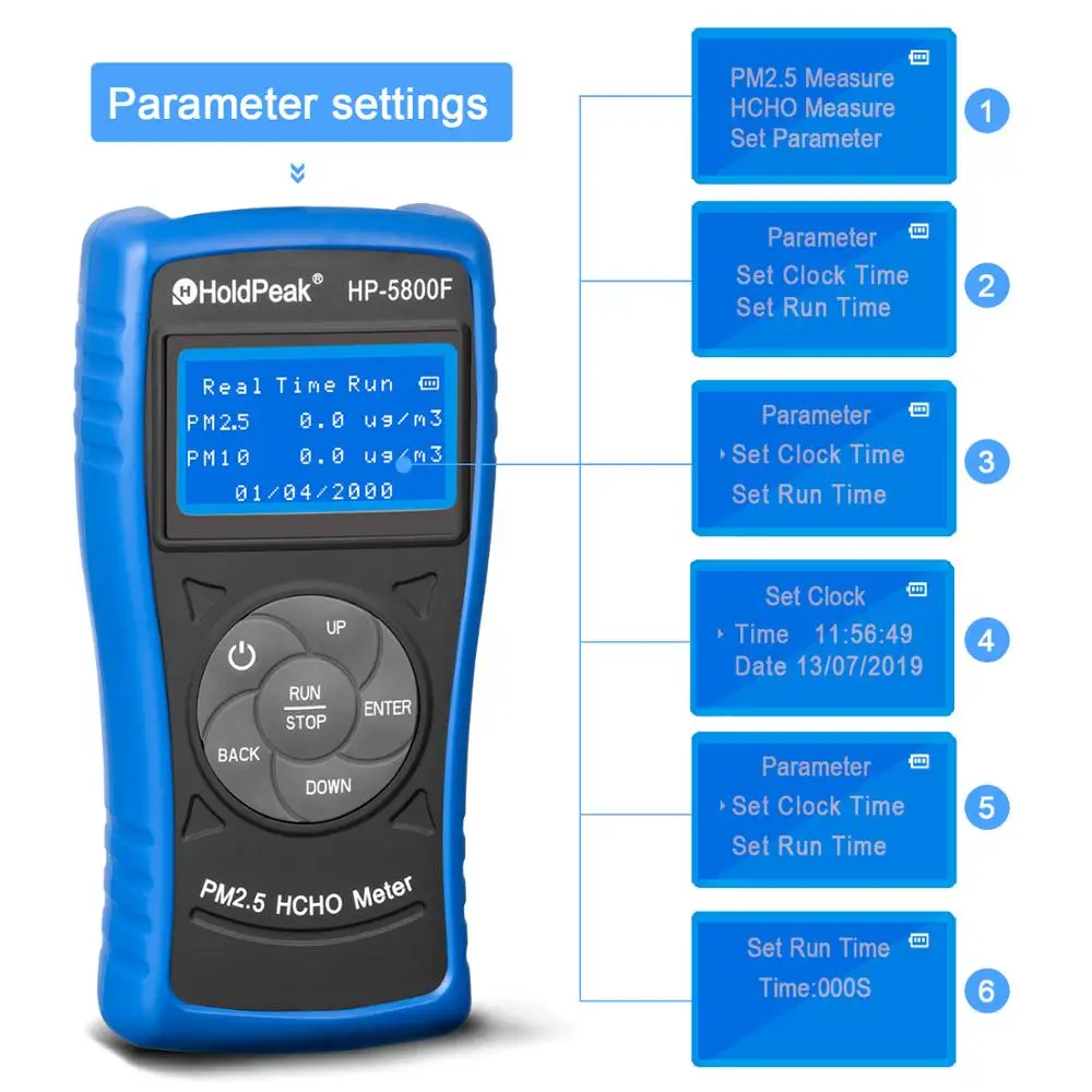 Holdпик HP-5800F цифровой HCHO PM2.5/10 детектор внутренний открытый тестер качества воздуха анализатор газа мониторинг окружающей среды тестер