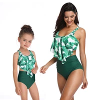 high waist two piece flounce parent child swimwear mother daughter swimsuit for girls family matching clothes childrens bikini