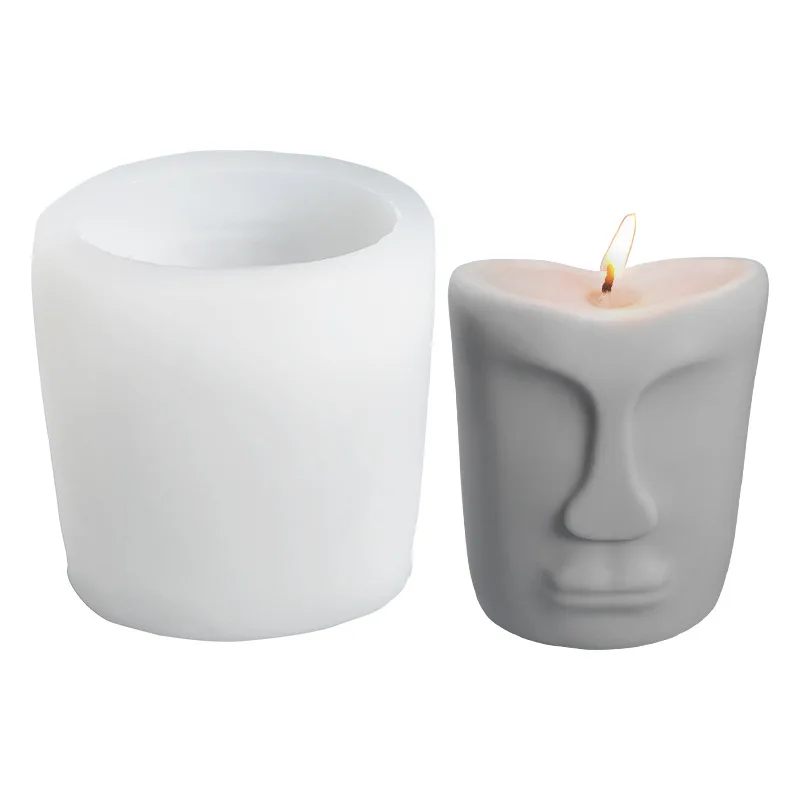 

Simple Face Aromatherapy Candle Silicone Mold DIY Hand Worker-type Face Candle Abrasive Gypsum Mold Candle Making candle molds
