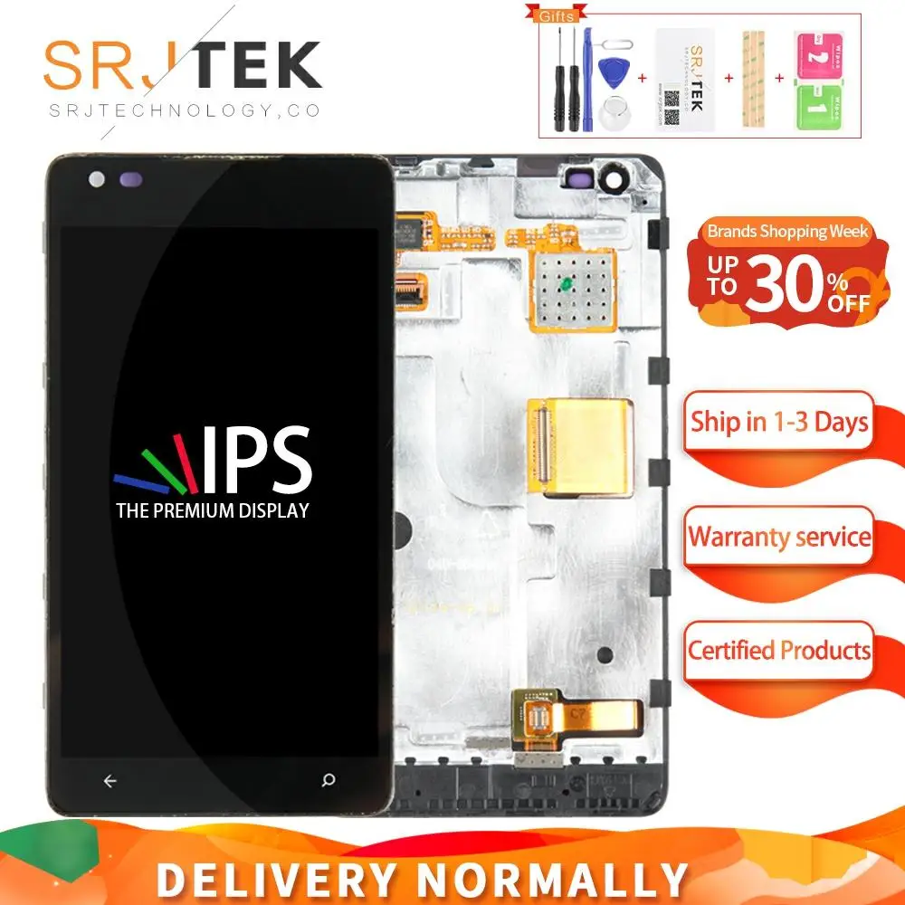 Srjtek дисплей для Nokia lumia 900 LCD сенсорный экран с рамкой N900 дигитайзер сборка