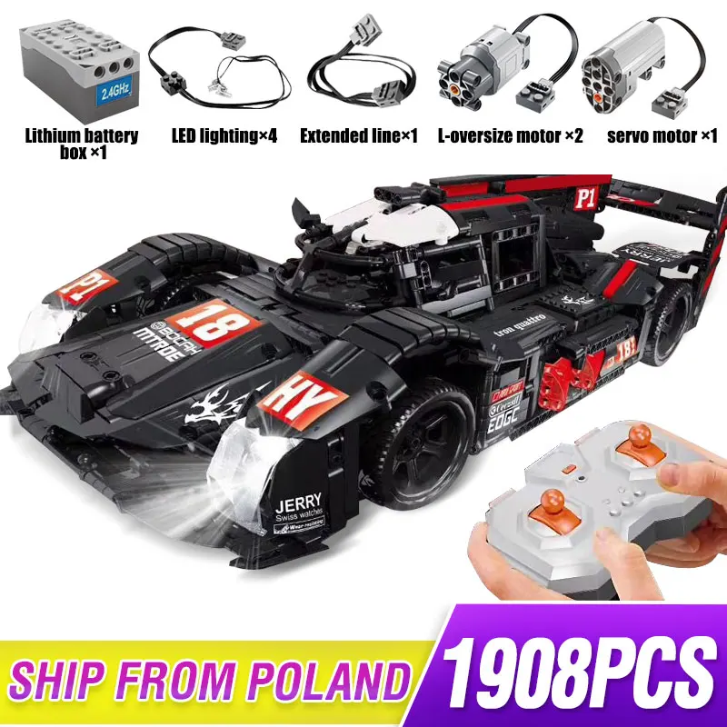 DHL 1908 шт. MOC Technic серии Супер гоночный автомобиль R18 R8 техника строительные блоки