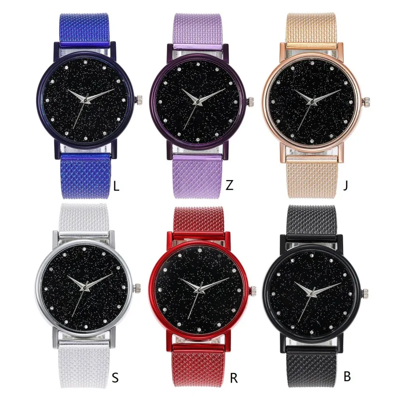 

Women Colorful Alloy Quartz Watch Crocodile Diamond-studded Comfortable Openwork Bracelet Watch