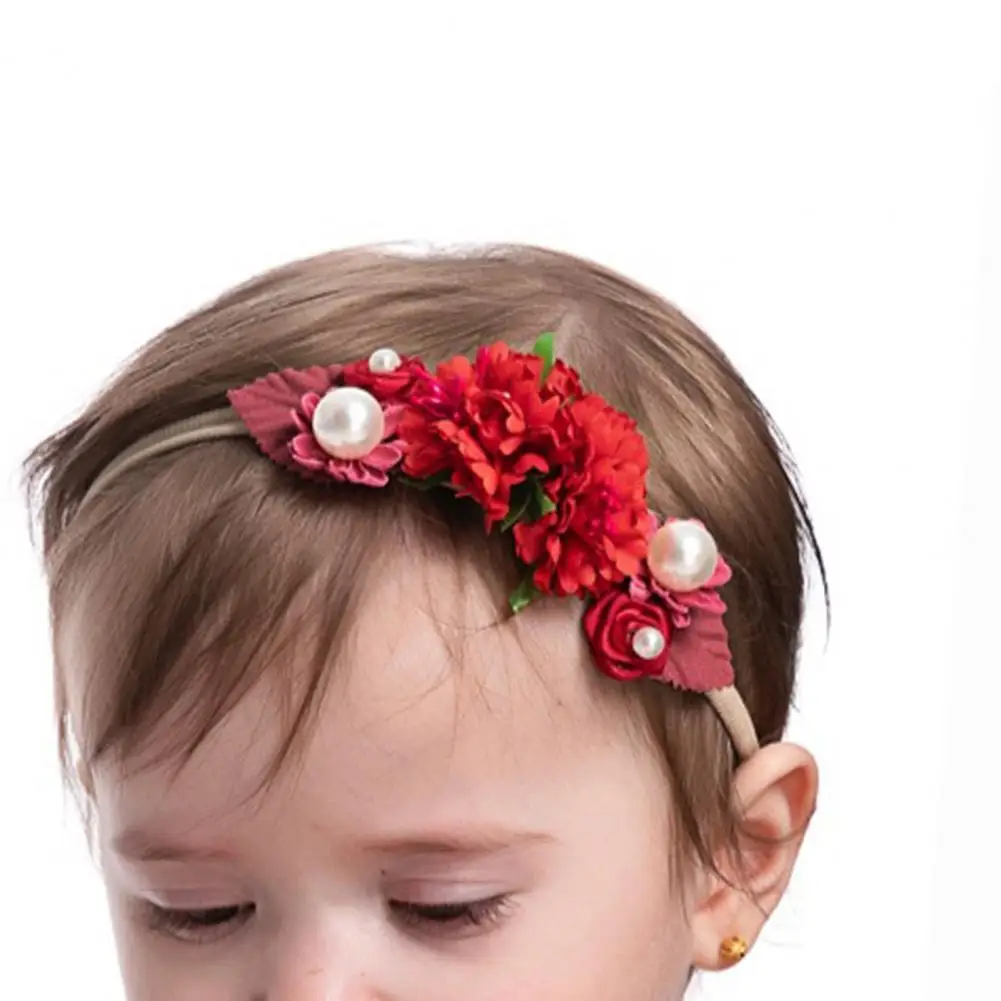 

Infant Headband Floral Design Hair Accessories Good Elasticity Baby Flower Knot Headbands for Photography