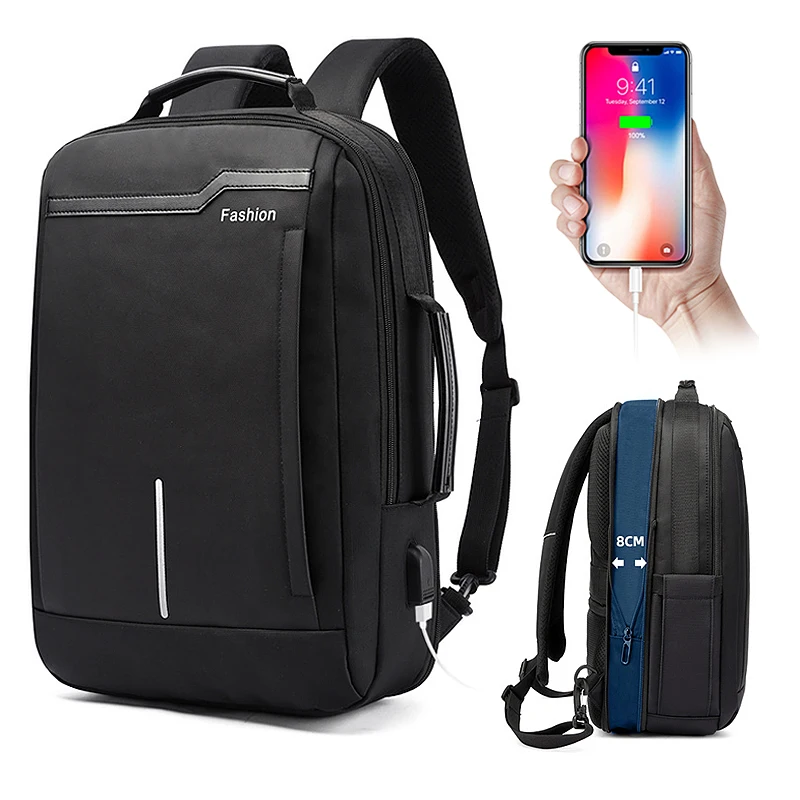 Мужской рюкзак с защитой от кражи расширяемый мужской для путешествий бизнес