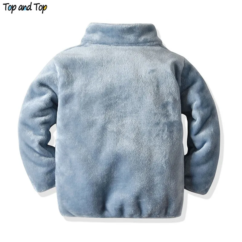 Top and Autumn Winter Cute Baby Kids Boys Girls Fannel Jacket Coat Toddler Zipper Plush Casual Outerwear Snowsuit Bebes | Детская одежда