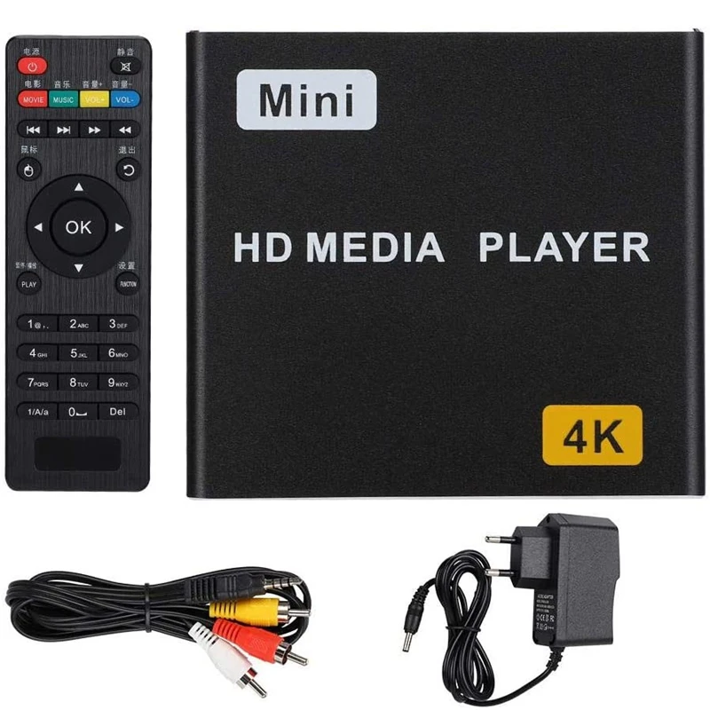 

Цифровой медиаплеер 4K HD, HDMI совместимый телефон/SPDIF медиаплеер с поддержкой TF-карты и дистанционным управлением, европейская вилка