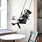 Banksy Decal GIRL ON A SWING, Vinyl Wall Sticker Street Art, Banksy Wall Art, Graffiti Urban Interior Design Home Decor 2140