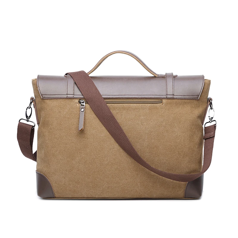 15 дюймов сумка холщовая кожаная через плечо мужская коричневая винтажная