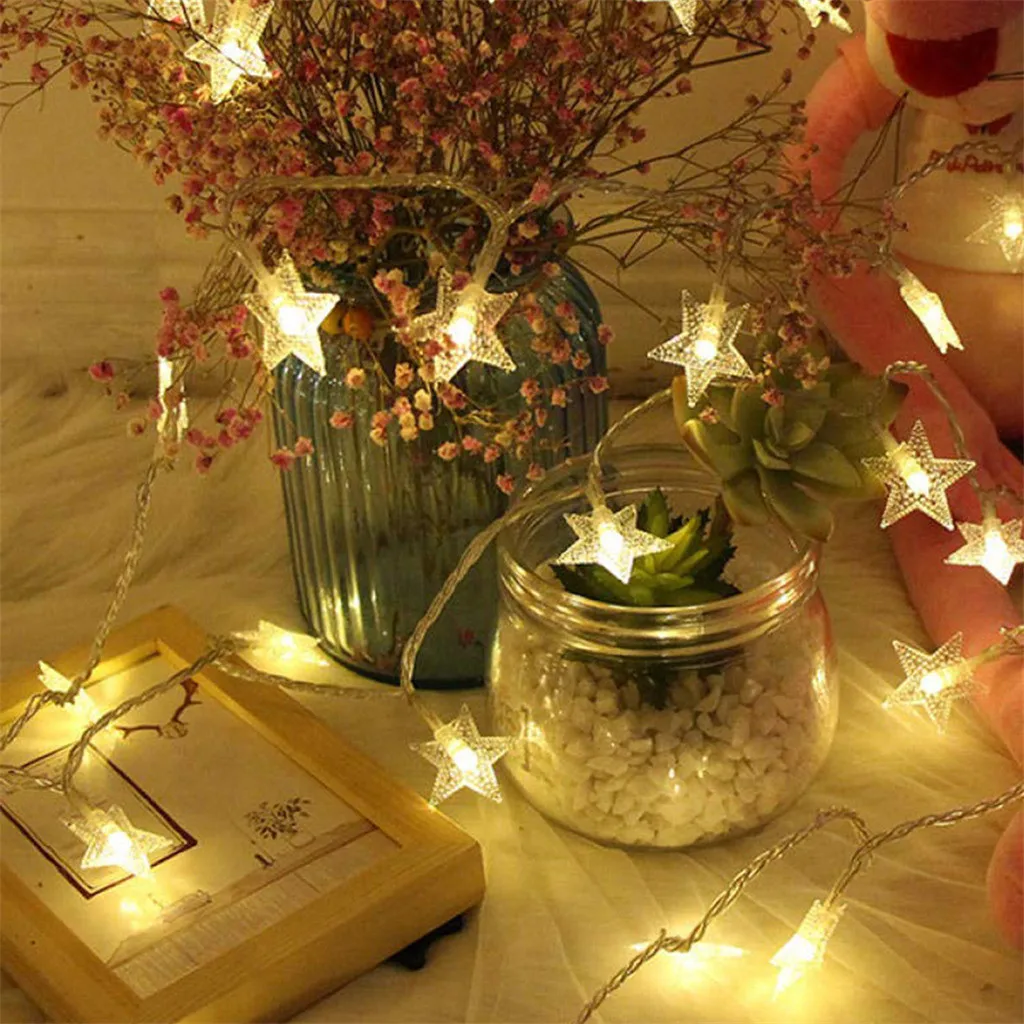 

Christmas Day USB Lantern 20LED Pentagram Shaped Decorative Light String Garden