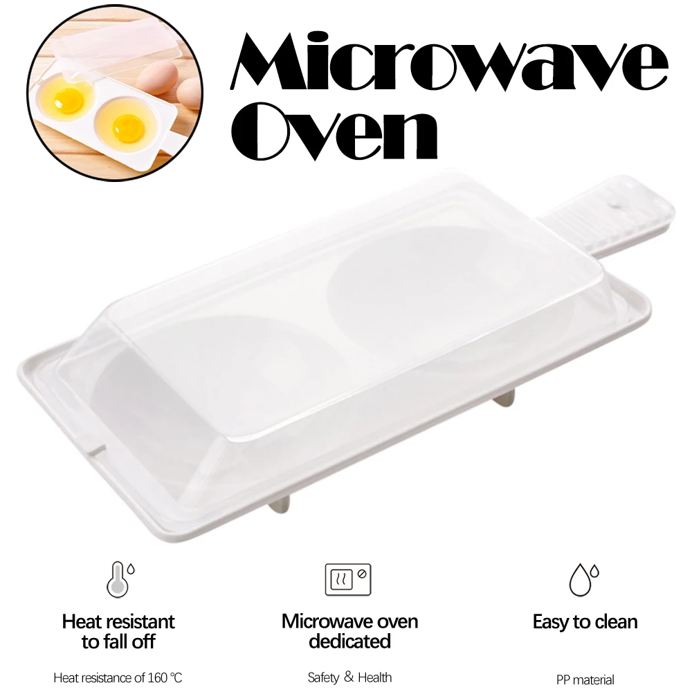 

1PC Egg Cooker Microwave 2 Cup Egg Boiler Poached Cooking Tools for Sandwich Breakfast Home Kitchen Cooking Gadget Gift