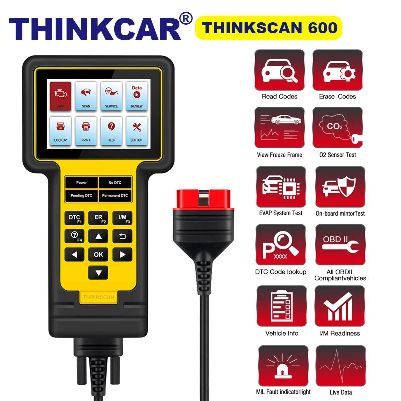 Thinkcar Thinkscan 600 ABS/SRS OBD2 сканер TS600 oil/TPMS/EPB сброс OBDII считыватель кодов PK CR619