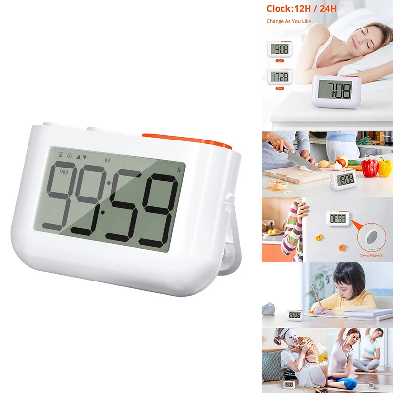 

Цифровой кухонный таймер, большой цифровой и регулируемый громкость, таймер для приготовления пищи, для детей, классные таймеры для учителе...