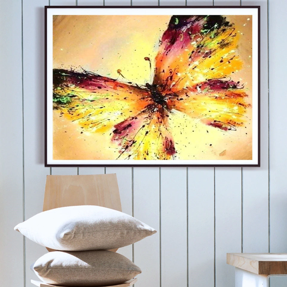 AZQSD DIY краски по номерам наборы холста Бабочка ручная краска ed подарок окраска
