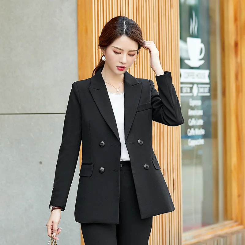 Women's suit new fashion temperament long-sleeved + nine pants solid color loose female dress uniforms West 2 sets |