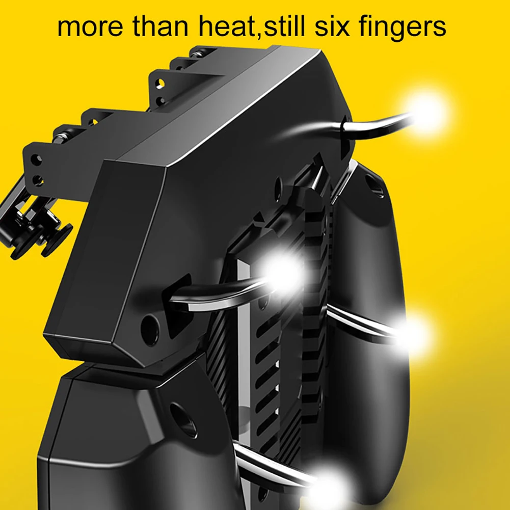 Pubg Game Gamepad AK77 for Phone Shooter Trigger Fire Button Cooler Fan Controller Grip 6 Finger Joystick PUBG | Мобильные телефоны