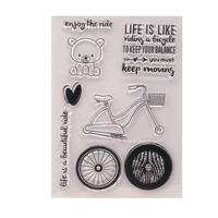bike transparent clear silicone stamp seal diy scrapbooking rubber hand account photo album diary decoration reusable 1116cm
