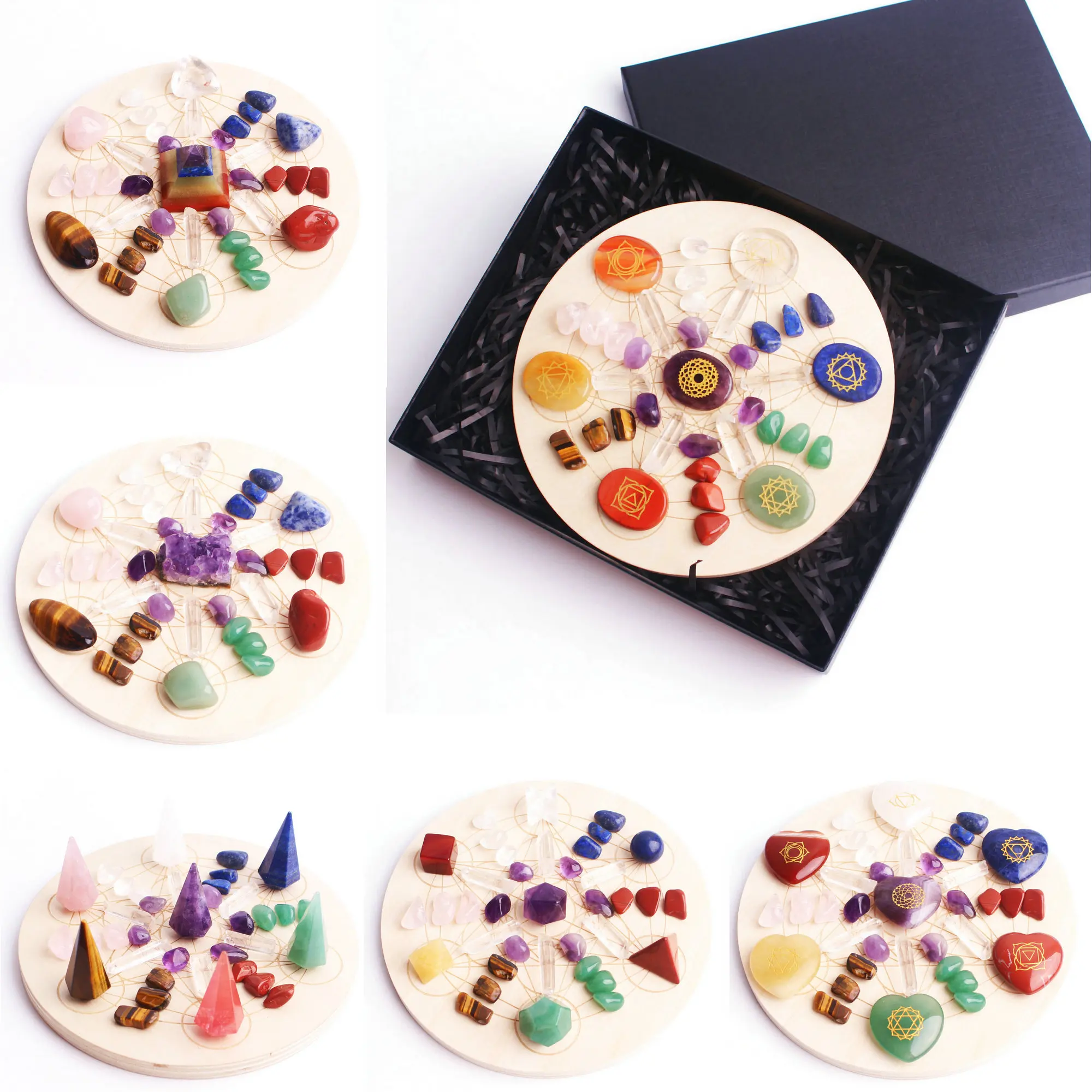 Натуральный кристалл палочка 7 Чакра рейки мяч Меркаба Платоническая твердая