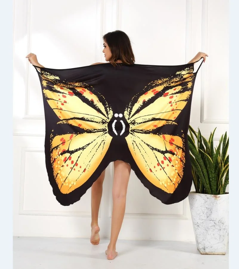 

Dress Women 2020 New Painted Butterfly 3D Printing Sexy Comfortable Beach Cover Colours Fashion Dress