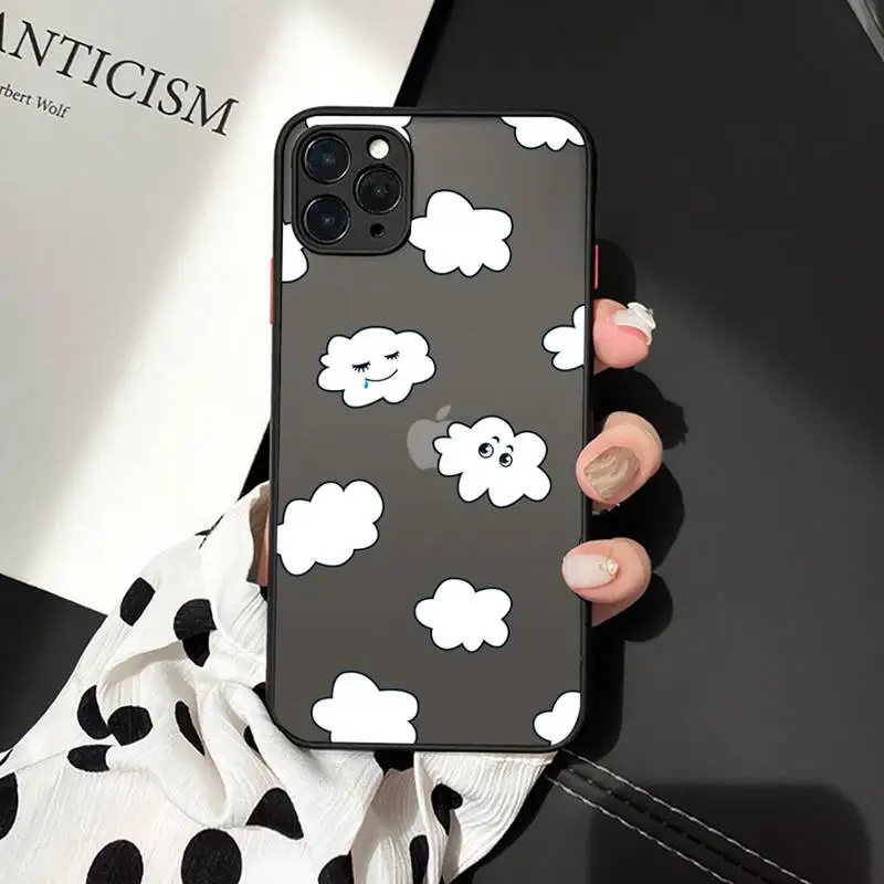 

Clouds pattern aesthetics Phone Case matte transparent For iphone 7 8 11 12 plus mini x xs xr pro max cover