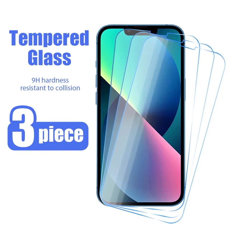 

Защитное стекло, закаленное стекло для iphone 13/12/11 Pro max mini 8/7/6/6s/5 plus/XS max/X/XR/SE 2020, 3 шт.