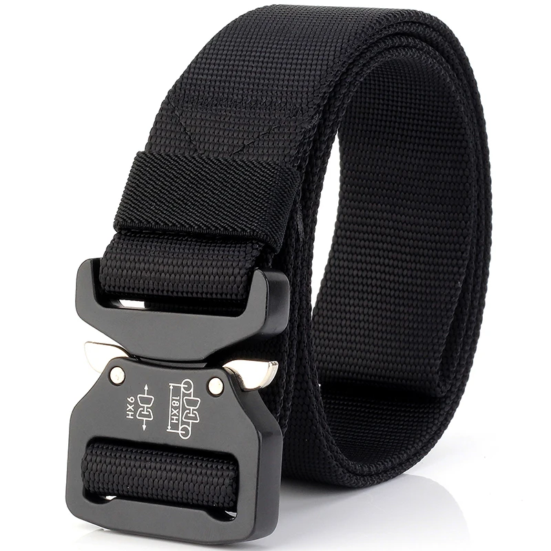 Тактический ремень военный боевой нейлоновый армейская металлическая пряжка
