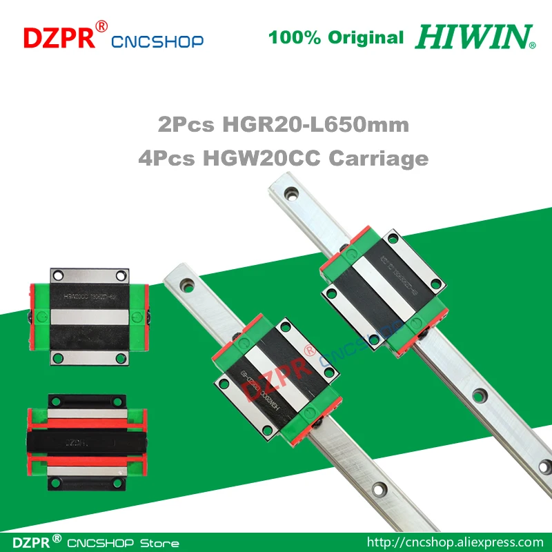 Оригинальная линейная направляющая HIWIN HGR20 650 мм дюйма рельсовая HGW20CC скользящая