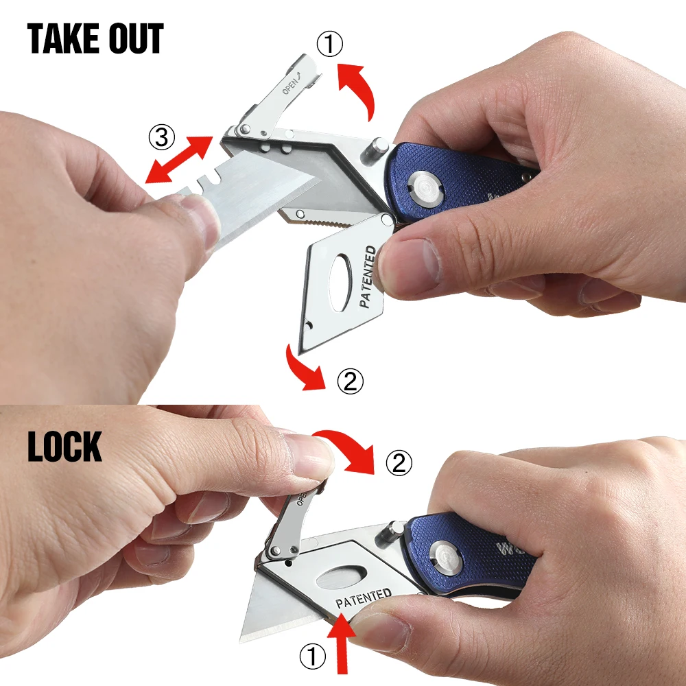 Складной нож WORKPRO с алюминиевой ручкой портативный универсальный резец для труб