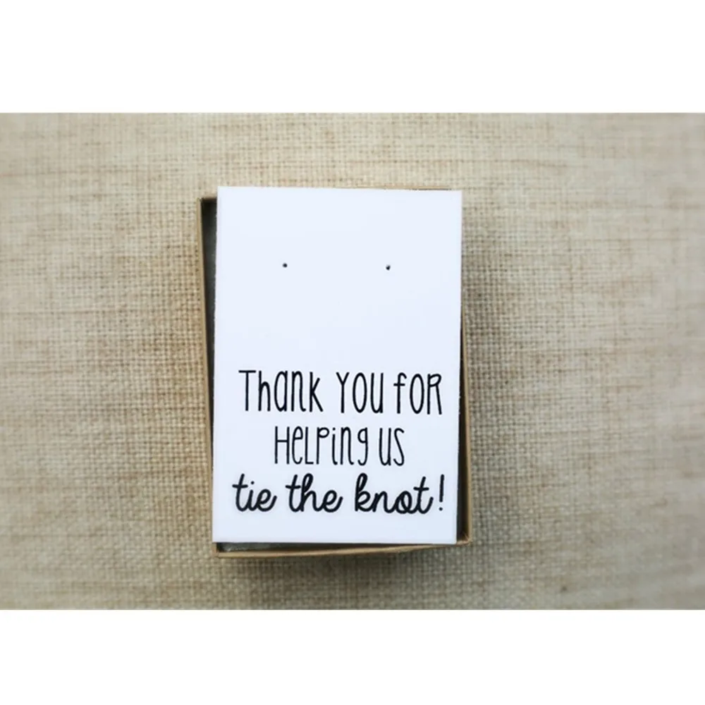 

personalized Thank you for helping us tie the knot card, bridesmaid proposal, tie the knot, earring cardcutom kraft jewelry box