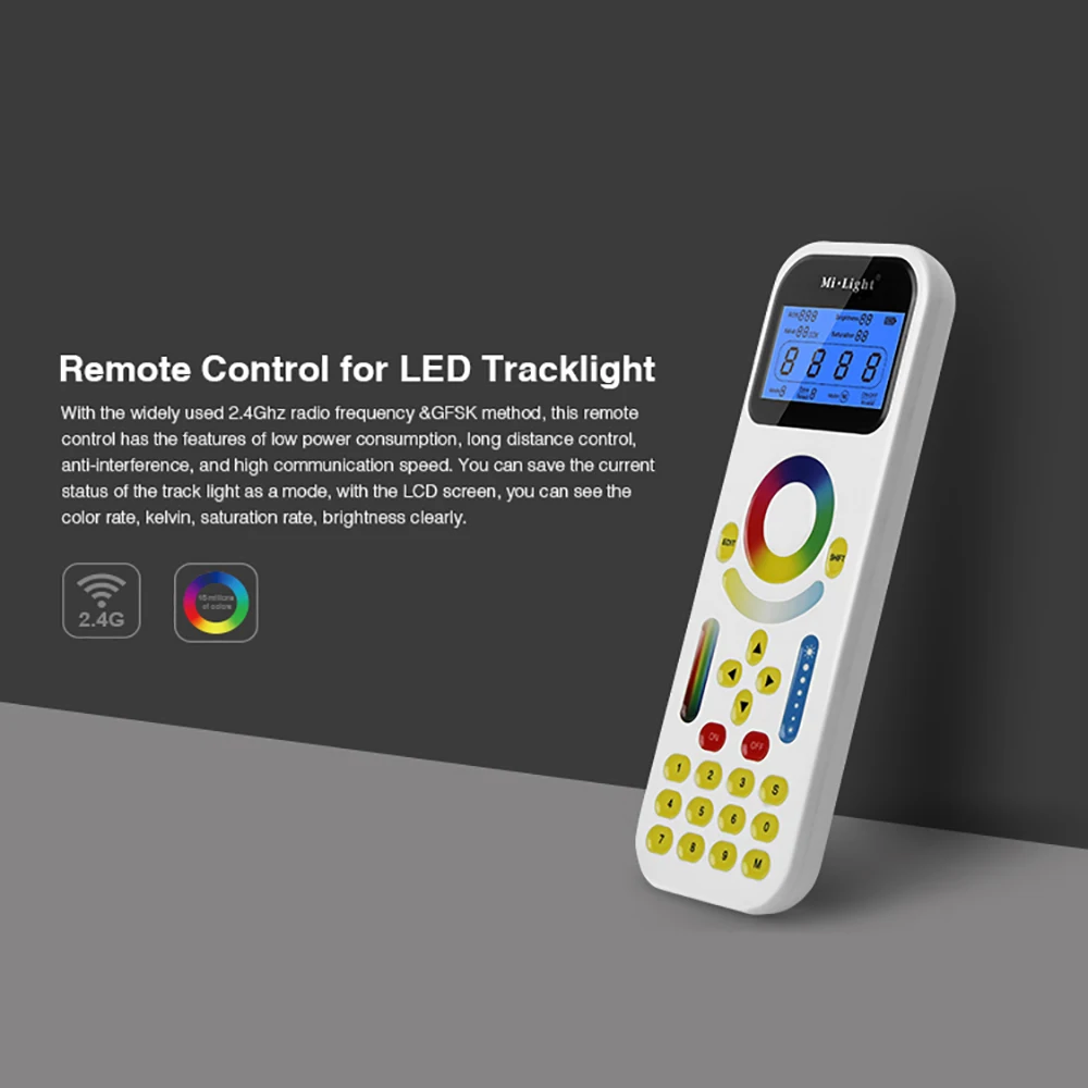

LED Remote Control FUT090 2.4GHz with LCD Screen Max 99 Zones Control for Mi.Light LED Tracklight or LS1 4 in 1 Smart Controller
