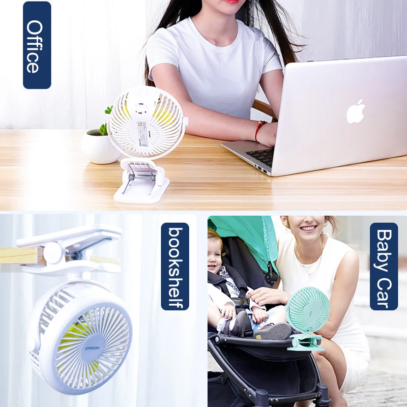 Мини вентилятор с зажимом портативный для офиса дома улицы детская коляска