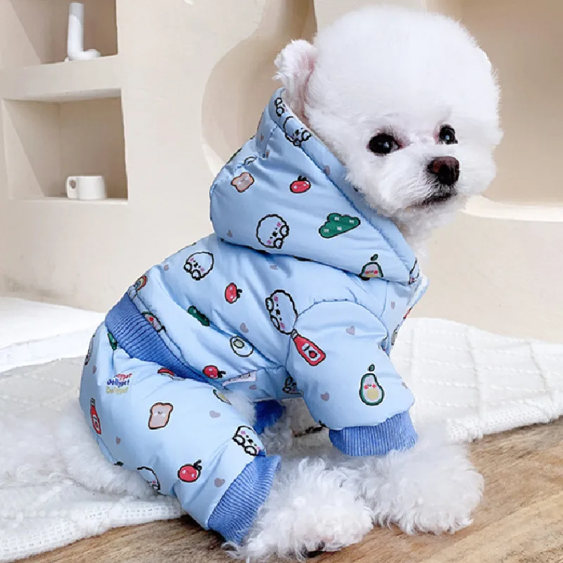 

Плотный теплый комбинезон для собак, комбинезон, зимняя одежда для собак, штаны, пальто для щенков, наряд, одежда для йоркширского померанск...