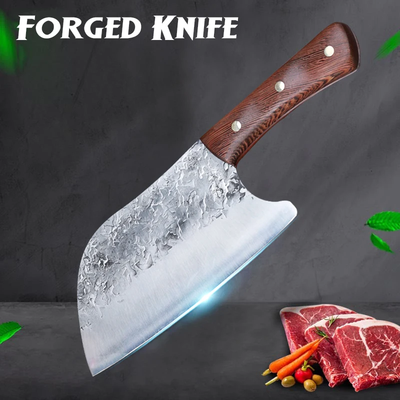 Нож шеф-повара высокопрочный кованый кухонный резец из нержавеющей стали 7