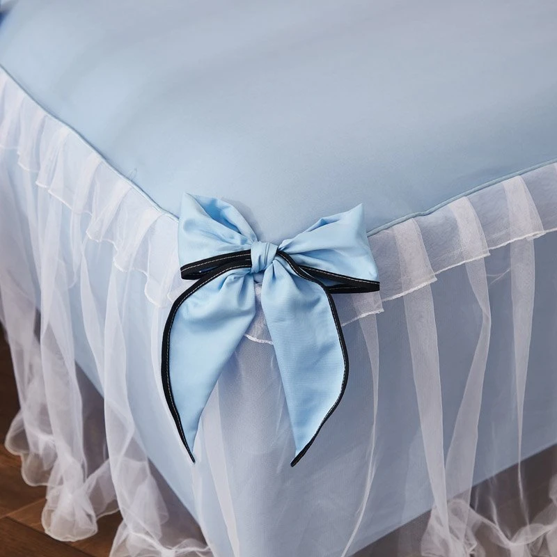 Комплект постельного белья из сетчатой ткани с бантом 3 шт./компл. | Дом и сад